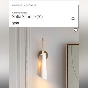 West Elm Sofia Sconce - White and Gold